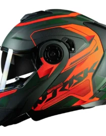 Capacete Norisk Route FF345 Articulado Speedmax Verde/Laranja Fosco