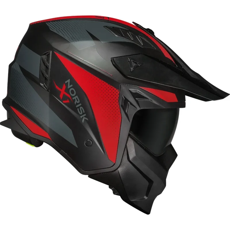 Capacete Norisk Darth 2 X1 - Preto/Vermelho Fosco (4 em 1) - Imagem 3