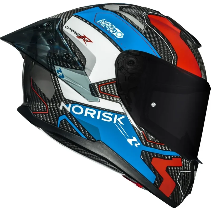 Capacete Norisk Carbon R Rider - Branco/Azul/Vermelho - Imagem 3