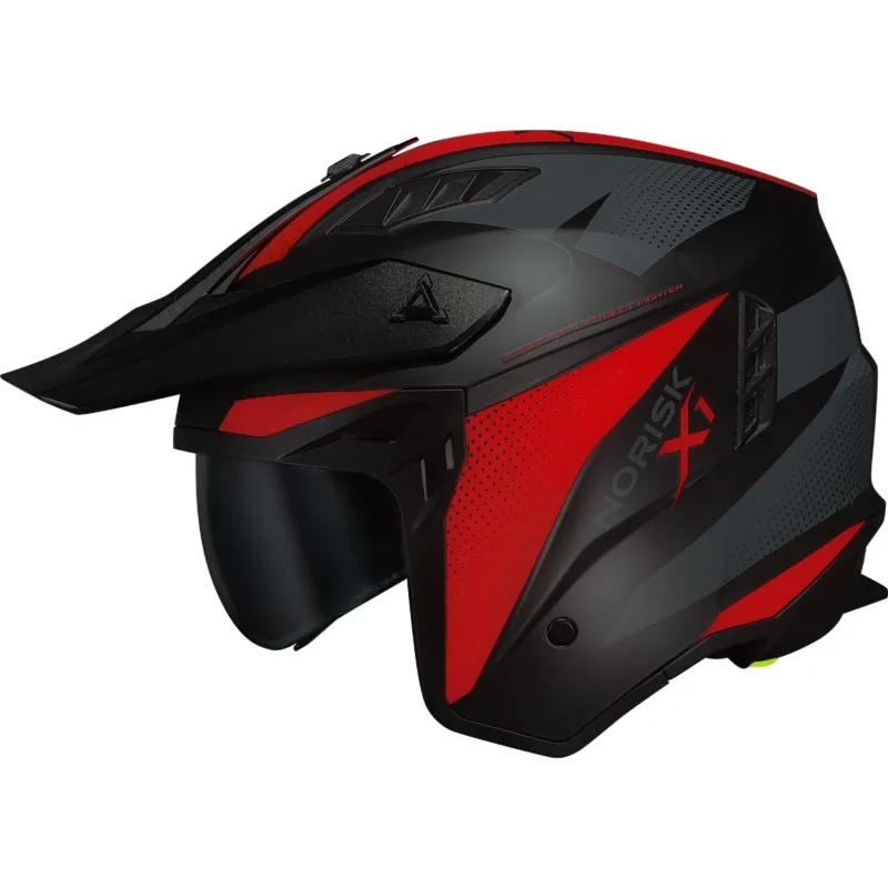 Capacete Norisk Darth 2 X1 - Preto/Vermelho Fosco (4 em 1) - Imagem 2