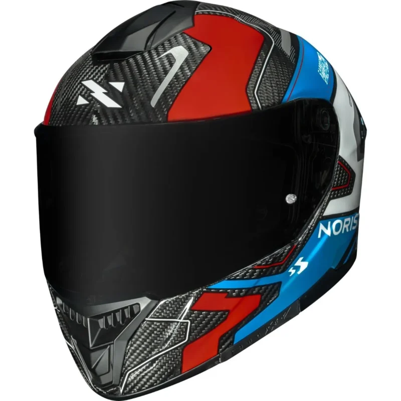 Capacete Norisk Carbon R Rider - Branco/Azul/Vermelho - Imagem 2